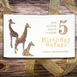 Giraffe Safari Verjaardagsfeest Spandoek