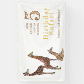 Giraffe Safari Verjaardagsfeest Spandoek (Verticaal)