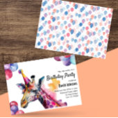 Giraffe Safari Waterverf Animal Verjaardagsfeest Kaart