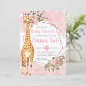 Giraffe Safari Waterverf Baby shower Kaart (Staand voorkant)