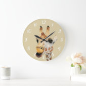 Giraffe Safari Waterverf Nursery Room Grote Klok (Huis)