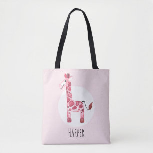 Giraffe Safari Waterverf van Girl Tote Bag