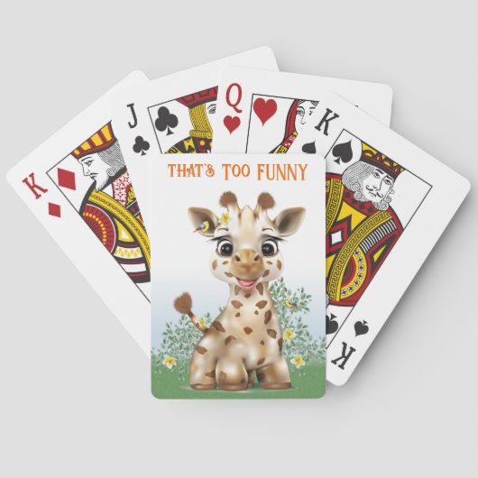 Giraffe Safari Whimsical Pokerkaarten (Achterkant)