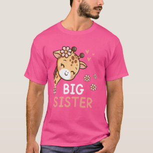 Giraffe Safari Zoo Oudere Zus Dier Giraffe Meisje T-shirt