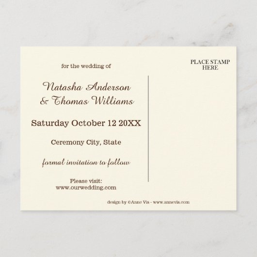 Giraffe Safari Zoo Save the Date Briefkaart (Achterkant)