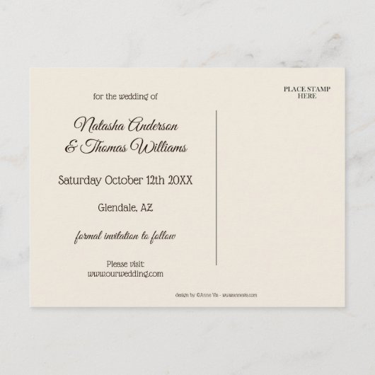 Giraffe Safari Zoo Save the Date Briefkaart (Achterkant)