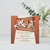 Giraffe Safari Zoo Wedding Uitnodiging (Staand voorkant)