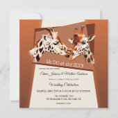 Giraffe Safari Zoo Wedding Uitnodiging (Voorkant)
