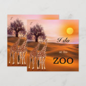 Giraffe Safari Zoo Wedding Uitnodiging (Voorkant / Achterkant)