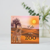 Giraffe Safari Zoo Wedding Uitnodiging (Staand voorkant)