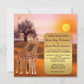 Giraffe Safari Zoo Wedding Uitnodiging (Achterkant)