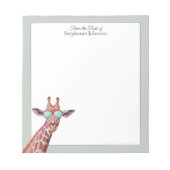 Giraffe Sage Monogram van het bureau van de Sjablo Notitieblok (Voorkant)