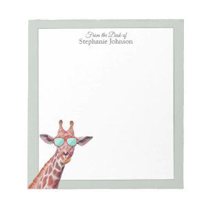 Giraffe Sage Monogram van het bureau van de Sjablo Notitieblok