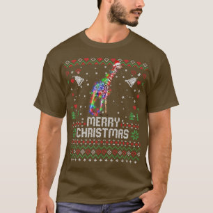 Giraffe Santa Hat Animal kerstboomverlichting T-shirt
