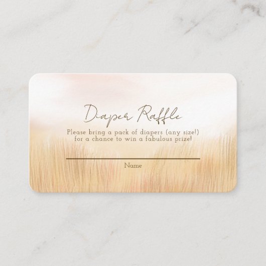 Giraffe Savanah Baby shower Luier Raffle Informatiekaartje (Voorkant)