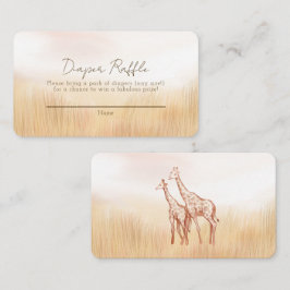 Giraffe Savanah Baby shower Luier Raffle Informatiekaartje
