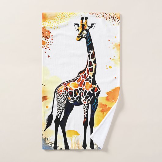 Giraffe Savannah Art Bad Handdoek (Handdoek)