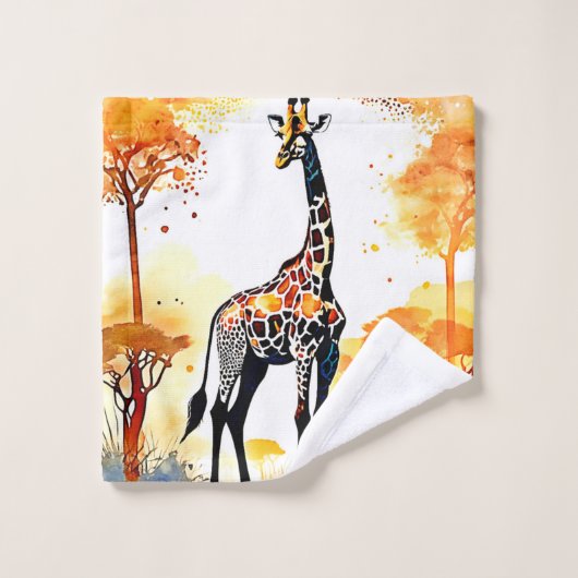 Giraffe Savannah Art Bad Handdoek (Wasdoekje)