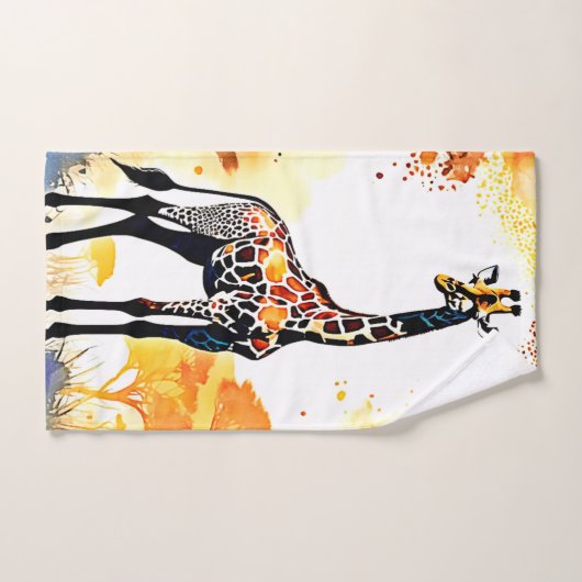 Giraffe Savannah Art Bad Handdoek (Handdoek)