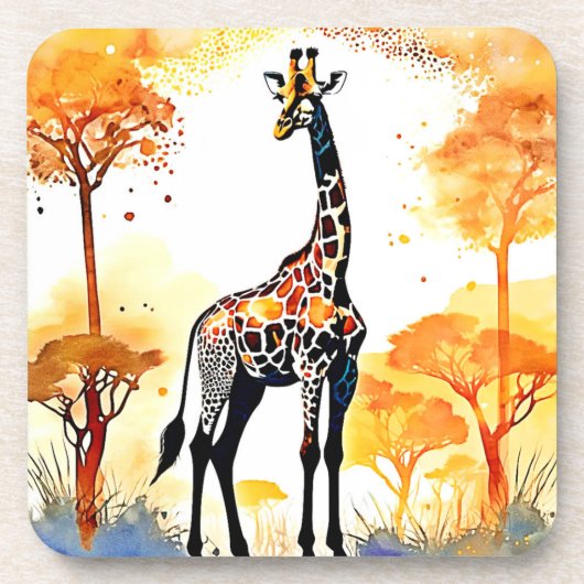 Giraffe Savannah Art Bier Onderzetter (Voorkant)