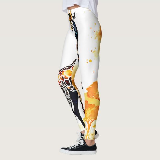 Giraffe Savannah Art Leggings (Links)