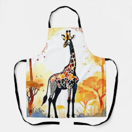 Giraffe Savannah Art Schort