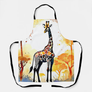 Giraffe Savannah Art Schort