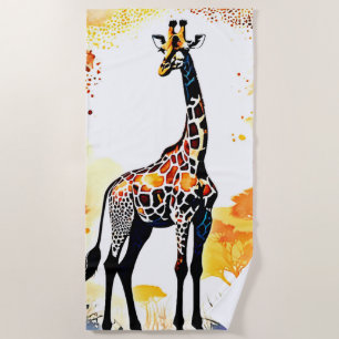 Giraffe Savannah Art Strandlaken