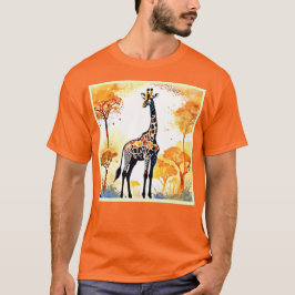 Giraffe Savannah Art T-shirt