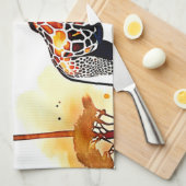 Giraffe Savannah Art Theedoek (Quarter Fold)