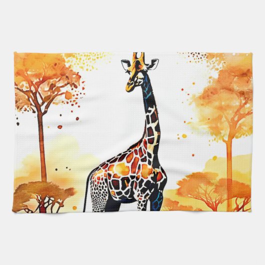 Giraffe Savannah Art Theedoek (Horizontaal)