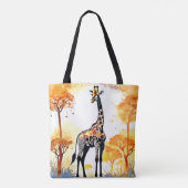 Giraffe Savannah Art Tote Bag (Achterkant)