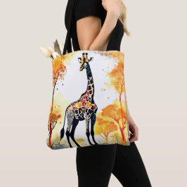 Giraffe Savannah Art Tote Bag