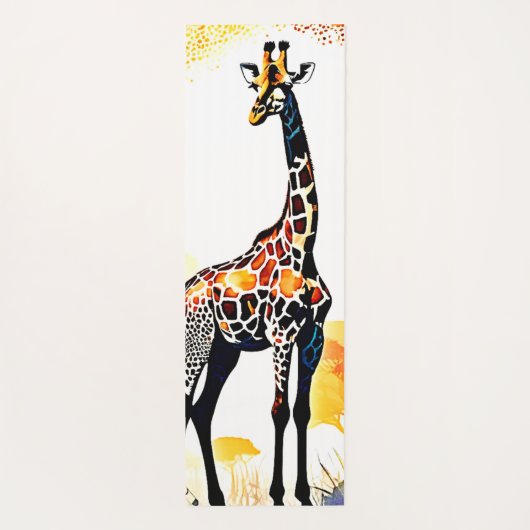 Giraffe Savannah Art Yogamat (Achterkant)