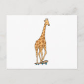Giraffe Schaats Skateboard Briefkaart (Voorkant)