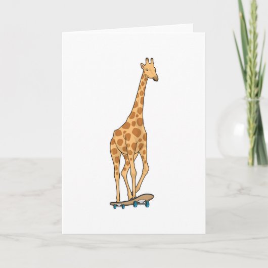 Giraffe Schaats Skateboard Kaart (Voorkant)