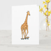 Giraffe Schaats Skateboard Kaart (Gele Bloem)