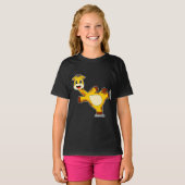 Giraffe Schaatsen IJs schaatsen Wintersport T-shirt (Voorkant volledig)