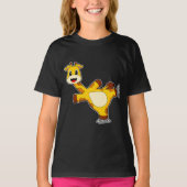Giraffe Schaatsen IJs schaatsen Wintersport T-shirt (Voorkant)