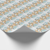 Giraffe Schattige Baby Pastel Waterverf Patroon Cadeaupapier (Hoek)