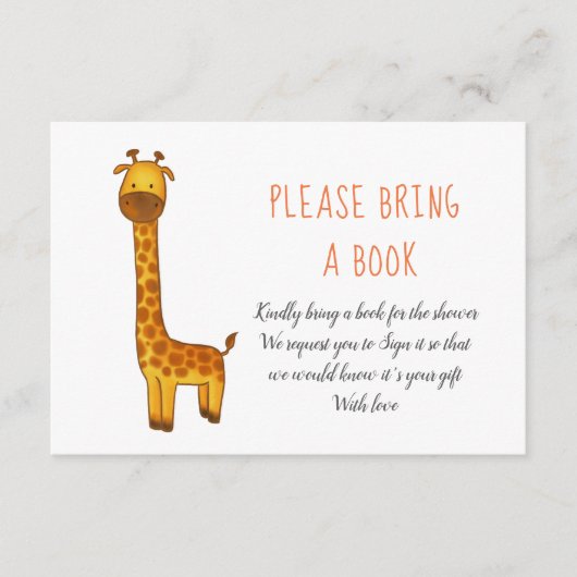 Giraffe Schattige minimalistisch Baby shower Breng Informatiekaartje (Voorkant)
