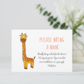 Giraffe Schattige minimalistisch Baby shower Breng Informatiekaartje (Staand voorkant)