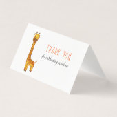 Giraffe Schattige minimalistisch Baby shower dank  Kaart (Voorkant)