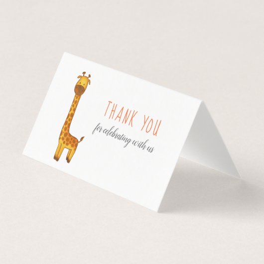 Giraffe Schattige minimalistisch Baby shower dank  Kaart (Voorkant)