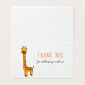 Giraffe Schattige minimalistisch Baby shower dank  Kaart (Buitenkant ongevouwen)