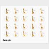 Giraffe Schattige minimalistisch Baby shower dank  Ronde Sticker (Vel)