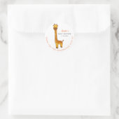 Giraffe Schattige minimalistisch Baby shower dank  Ronde Sticker (Tas)