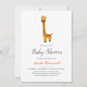 Giraffe Schattige Minimalistisch Baby shower Kaart (Voorkant)