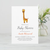 Giraffe Schattige Minimalistisch Baby shower Kaart (Staand voorkant)