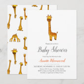 Giraffe Schattige Minimalistisch Baby shower Kaart (Voorkant / Achterkant)